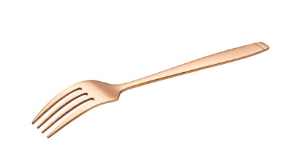 Elegant rose gold fork isolated on white, modern flatware for fine dining and special occasions PNG