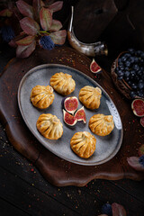 Fried Khinkali – Golden Georgian Dumplings.Traditional Georgian Bread. Traditional Georgian cuisine styled with authentic atmosphere.
