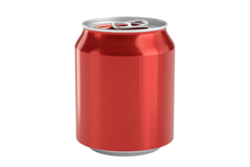 Cold can of soda with open tab isolated on transparent background