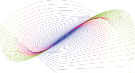 Multicolor Geometric Swirl Abstract Design with Lines on White Background blue circle