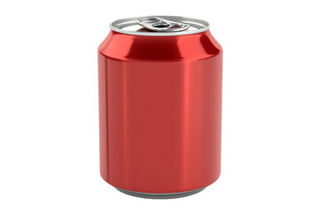 Aluminum can of soda with open tab isolated on transparent background