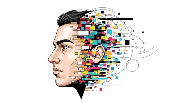 Dual Reality Mirror Concept &ndash; Vector Illustration