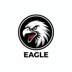 Intense Side Profile Bald Eagle Head Mascot Vector Logo