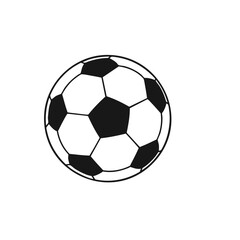 Stylized Soccer Ball Icon with Black and White Pentagonal Pattern