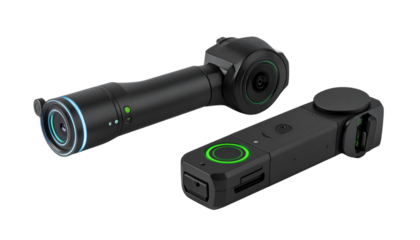 Smart Camera Gimbal Collection with Rotating Axis Effects and Hovering Icons, isolated on transparent background