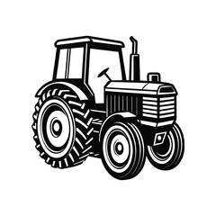 Rural Agriculture Tractor Vector.