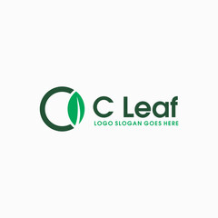 C or O LEAF logo icon vector image