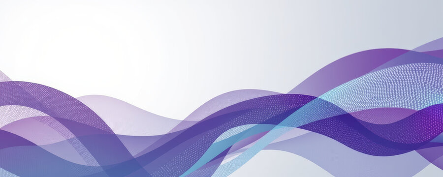 Abstract business background with corporate development and growth in industry using flowing purple and blue wave design