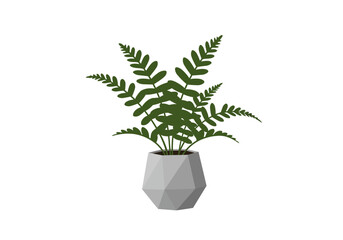 Fern Plant in Geometric Pot Home Decor.