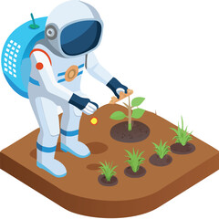 A vibrant vector illustration depicts a cartoon scientist character holding a test tube with a green plant leaf, emphasizing nature and childhood wonder
