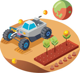Red vector cartoon illustration set of toy cars, trucks, and other transport vehicles on a white background
