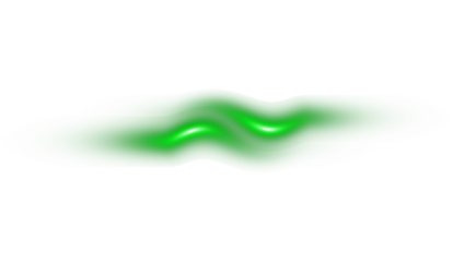 A green blob shape with a shiny surface against a black background in a digital rendering on transparent background