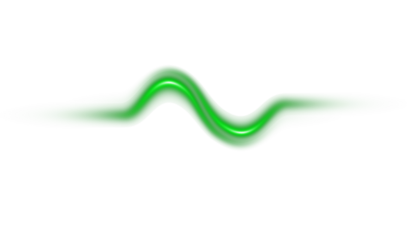 A wavy green shape with highlights against a black background in a horizontal orientation on transparent background