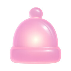 Fototapeta premium PNG Glossy pink winter hat icon.