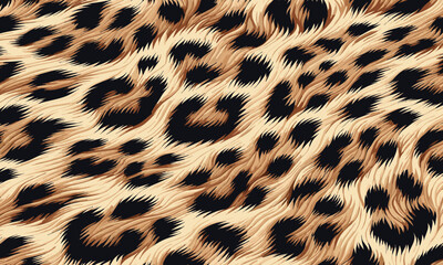 Leopard Skin Texture Pattern Vector. Leopard Fur Camouflage Background. Seamless Animal Wildlife Skin Pattern, rich motif for web, print and textile.