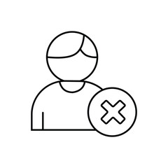 User Remove Icon | Delete Profile Symbol | Account Remove Outline Vector