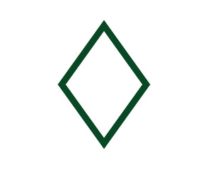 Rhombus Geometric Shape Outline Green Element Vector Graphic Design Illustration