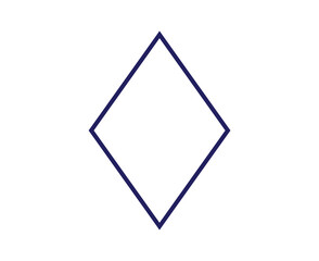 Rhombus Geometric Shape Outline Blue Symbol Element Vector Graphic Design Illustration