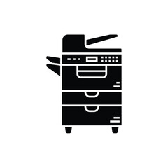 Black and white icon of a multifunction office printer