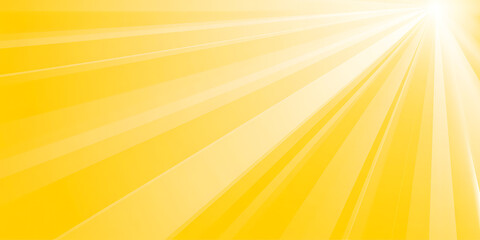 Obraz premium Golden yellow light rays shining from the upper right corner on a bright sunny day background isolated on white background