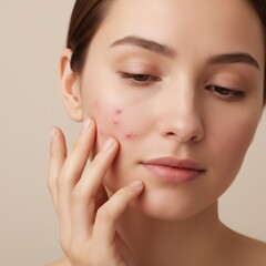 Close Up Portrait of Woman with Facial Skin Condition