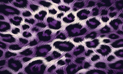 Unique purple leopard print design in vector with luxury fur background crafted for fashion textiles, wallpaper backgrounds, fabric decor, and modern branding.