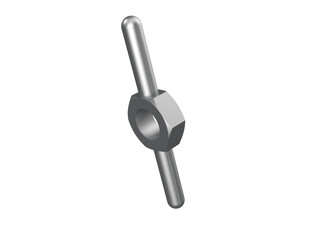 Silver metallic tightening lever, an industrial mechanical part, designed for secure fastening. Rendered in high definition on a PNG Transparent HD Background, perfect for technical projects or