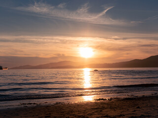 Sunset along the Pacific Ocean in Vancouver
