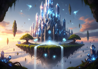 Beautiful night city landscape with reflections of lights in the water of the park's lake