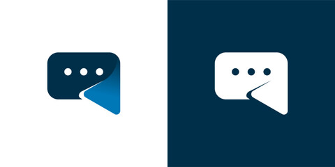 simple chat icon logo design