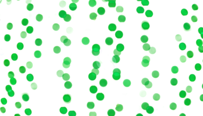 Bokeh lights abstract. Green blurred circles on white background create glowing pattern with shimmer