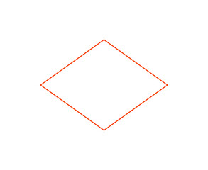 Rhombus Geometric Shape Outline Orange Symbol Vector Illustration