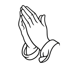 Obraz premium Praying hands against white background