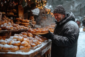 A man in a black jacket.