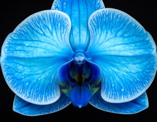 Close-up vibrant blue orchid