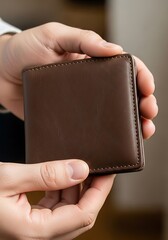 Crafted leather wallet presented with care offering a glimpse of refined style and understated elegance