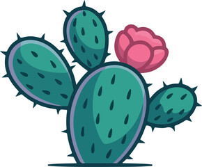 Prickly pear logo icon vector white background .