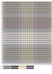 Vintage blank paper and postage stamps with a green and pink plaid tartan pattern textile texture illustration backdrop