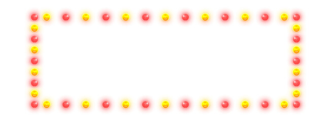 Frame bulb retro style 80s-90s pattern blank marquee light board.