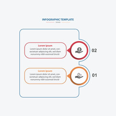 modern design template banner infographic. 2 step process information or presentation with icons
