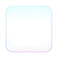 Minimal 3D glass style rounded square shape in purple and blue gradient. Perfect for design elements, UI, buttons, and abstract backgrounds