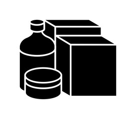 Discover sleek product packaging solutions, showcasing a bottle, jar, and boxes perfect for modern branding and retail displays.