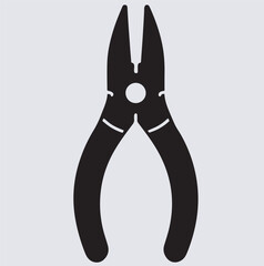 pliers stencil icon silhouette vector art illustration, pliers isolated on white background