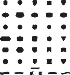 A black and white vector icon set with web design elements like buttons, a heart, and a speech bubble illustration