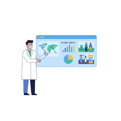 Concept of tracking suspected coronavirus cases, depicted as a flat vector illustration set against a white background