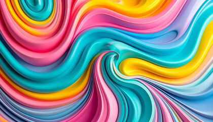 Fluid swirls of pastel organic color evoke sophisticated movement, creating mesmerizing composition