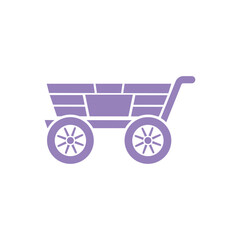 Vintage Lavender Wagon with Wheels on a Transparent Background Symbol Design
