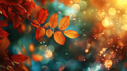 Golden oak leaves layered over mossy ground in soft light.