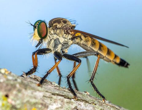 Close-up of a fly on a branch - Powered by Adobe