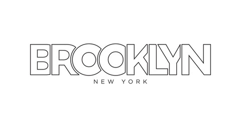 Brooklyn, New York, USA typography slogan design. America logo with graphic city lettering for print and web.
